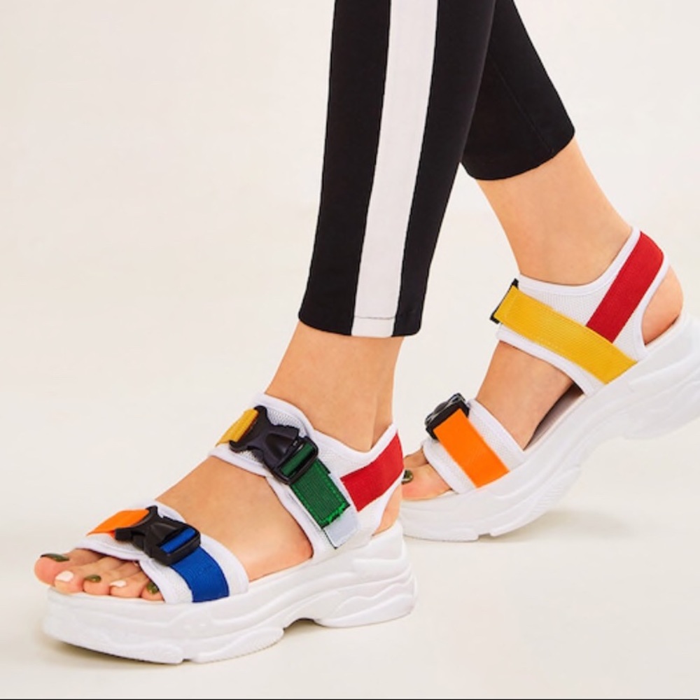 SOLD-Platform Multicolored Sandals